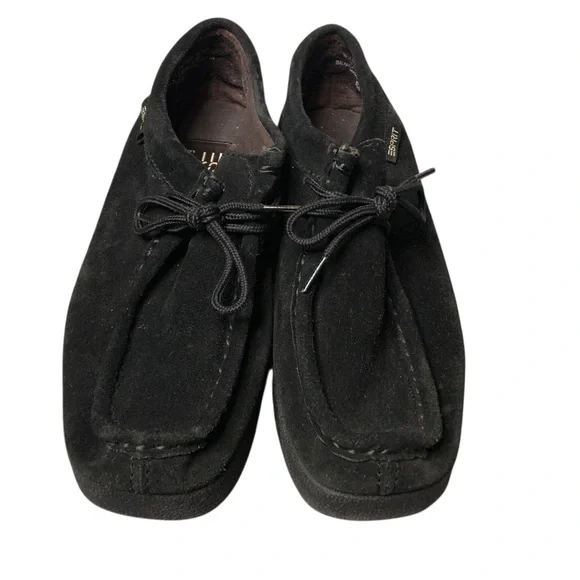Vtg 90's Y2K Esprit Suede Loafer Black Platform Square Toe Sz 6.5 Retro Grunge - Picture 9 of 10
